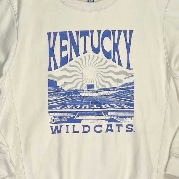 Kentucky Wildcats Premium Heavyweight Crew Neck Sweatshirt in Cream Size Large - Picture 3 of 7